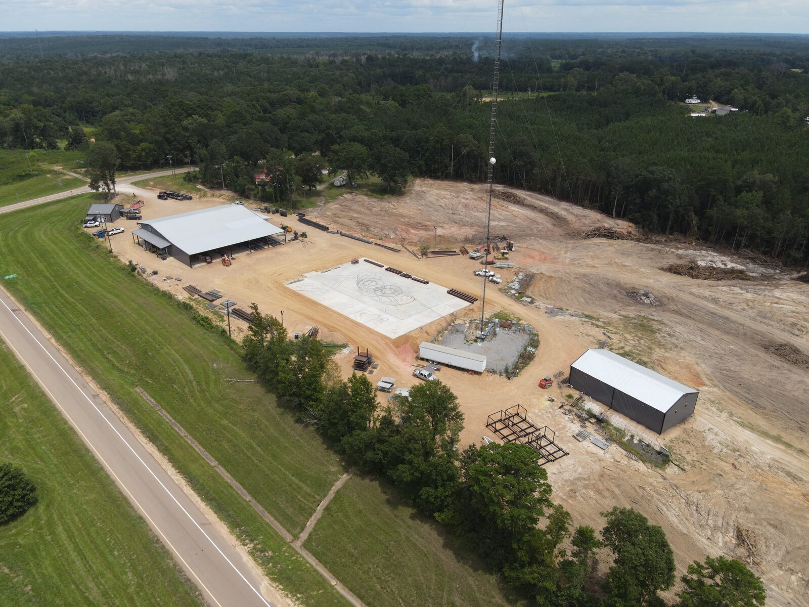 Aerial view of the Steampunk Fabrication facility in Hazlehurst, Mississippi