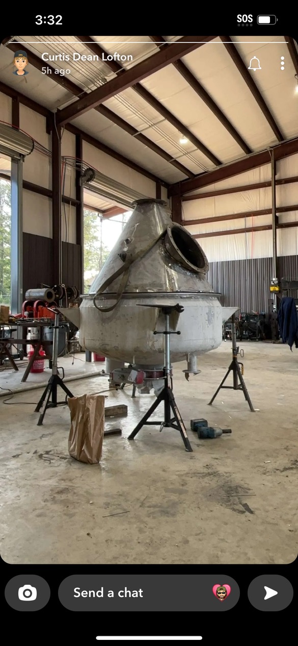 Custom aluminum to SS316 hopper — Steampunk Fabrication
